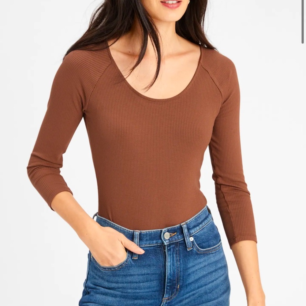 NWT Scoop Neck Brown Bodysuit Banana Republic